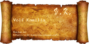 Volf Kamilla névjegykártya