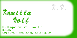 kamilla volf business card